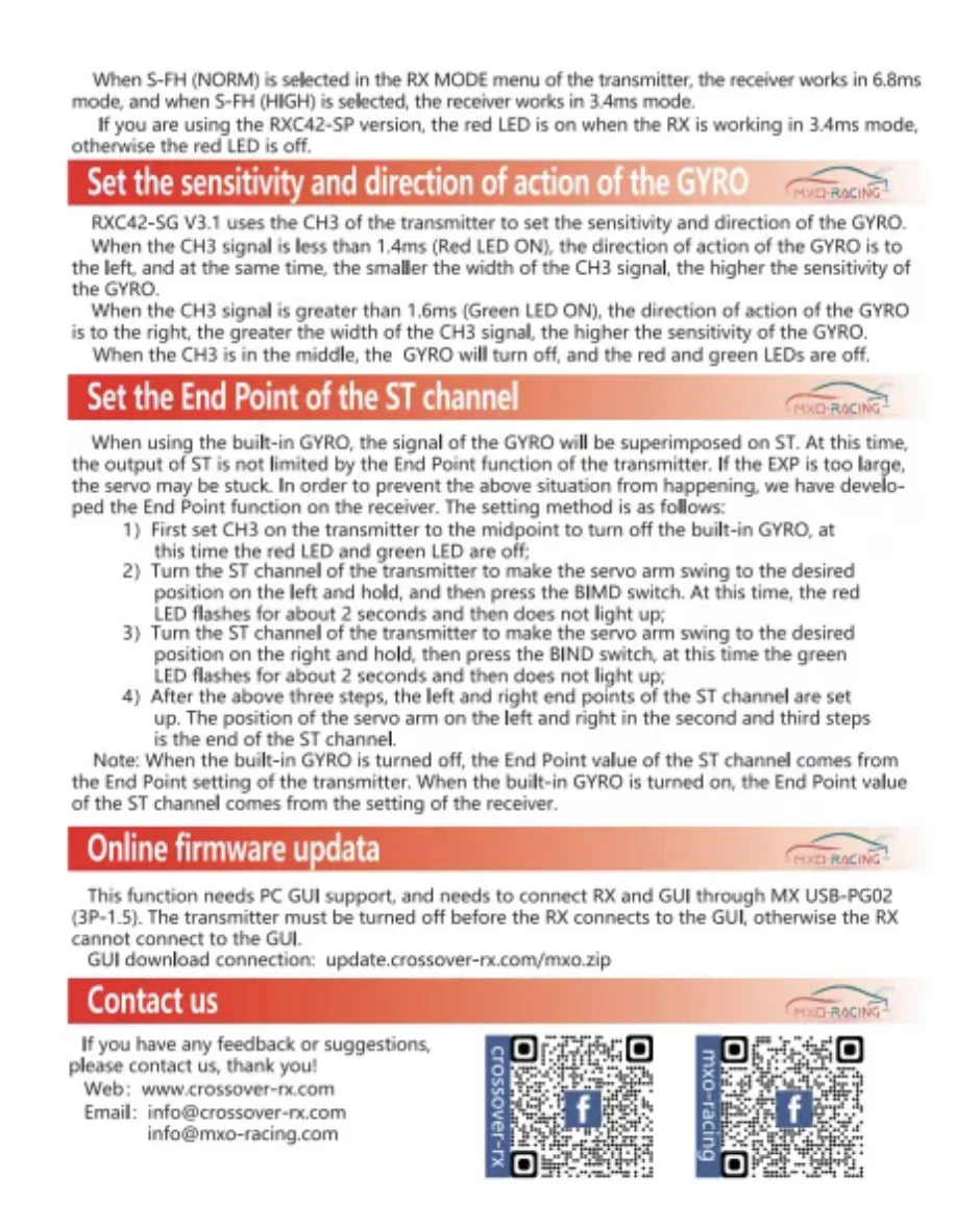 Futaba S-FHSS Compatible (WITH GYRO)  4 Channel MICRO WIRELESS (Internal Antenna) Receiver For 1-24 1-28 [MXO RACING] RXC42-SG-NT(SFHSS + GYRO) - Image 3