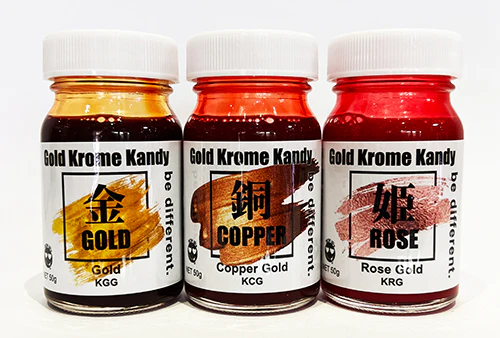 GOLD KROME Kandy (Gold, Copper Gold, Rose Gold) 50mL bottle AIR BRUSH USE (Made in Japan) [Show Up] - Image 4