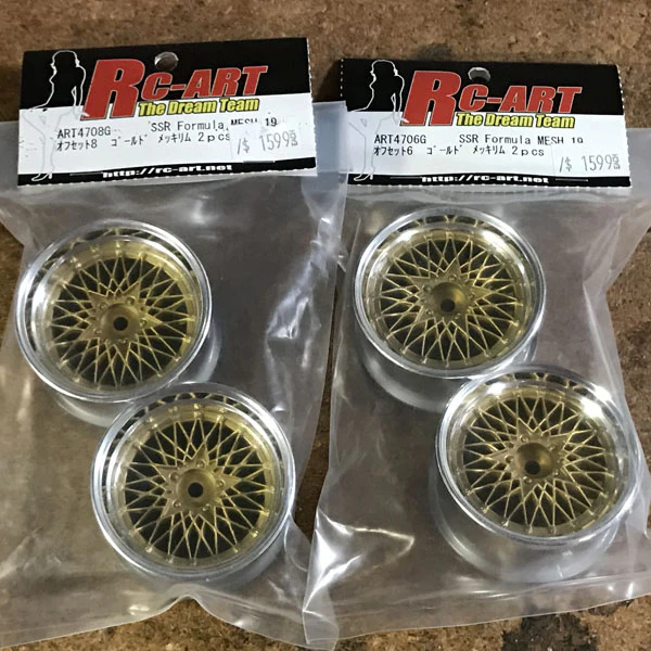 SSR Formula Mesh Rims +8mm - +6mm (Gold w- Chrome Lip) [RC-Art] ART4708G ART4706G - Image 5